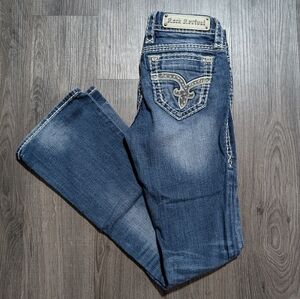 Rock Revival Jeans Womens 26x31 Vika Bootcut Fit Embellished Cowgirl